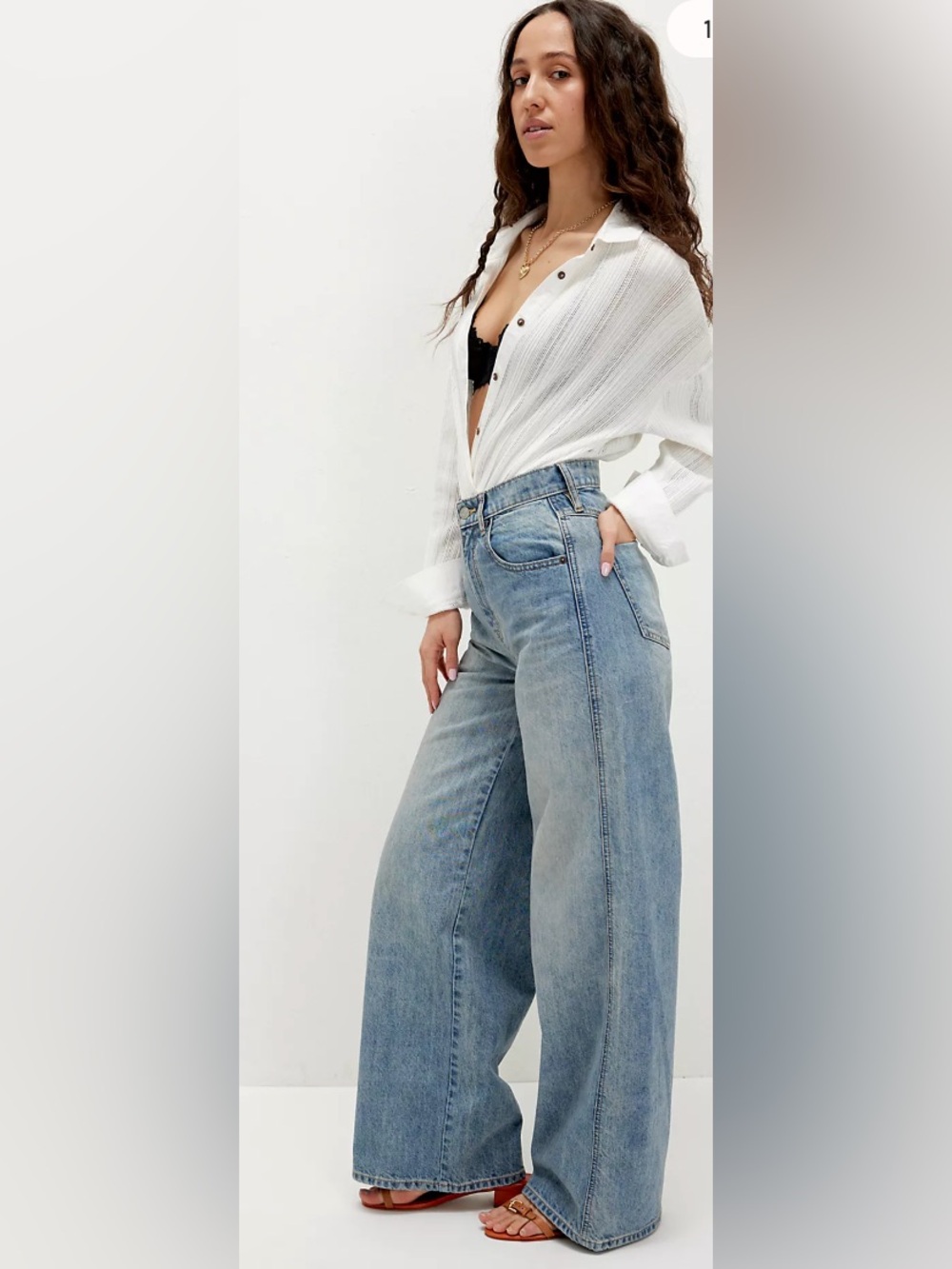 New Free People We The Free CRVY Gia Wide-Leg Jeans sz 30